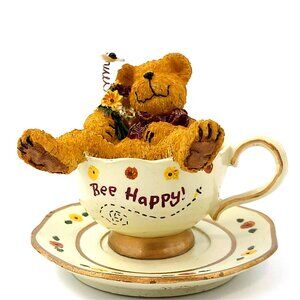 Boyds Teabearies Smiley Teabearie 24301 Bee Happy Teabearie in a Teacup Retired